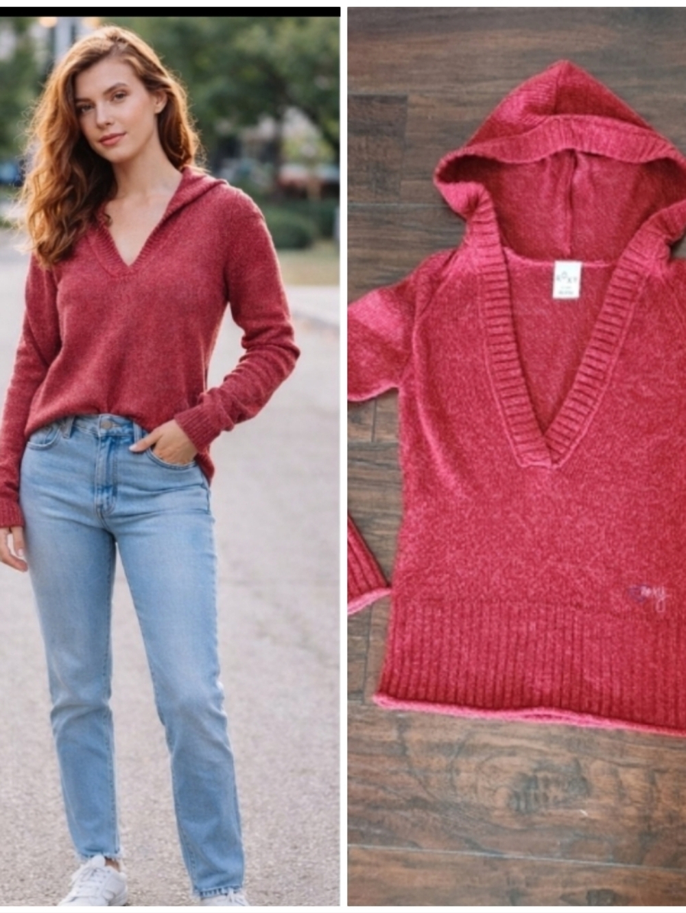 ROXY HOODIE VNECK SWEATER